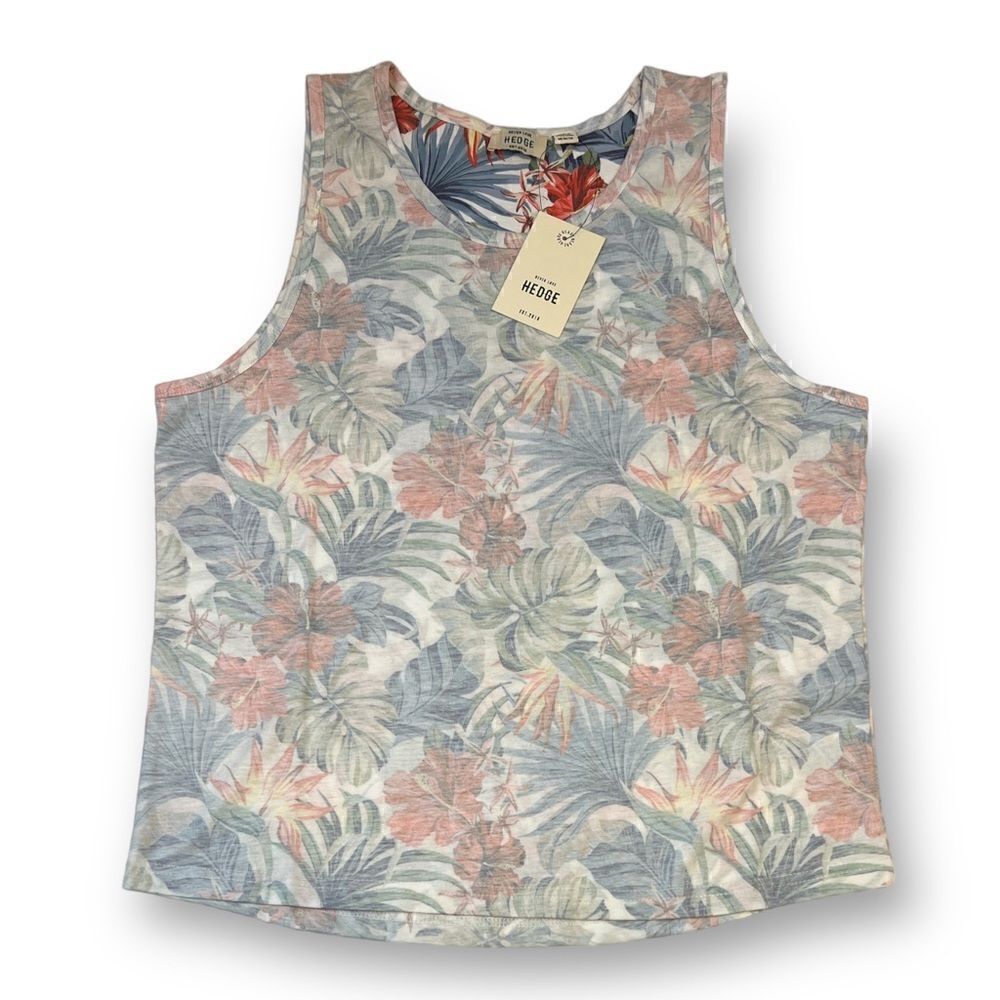 Hedge Tropical Muscle Tank Top Size Medium